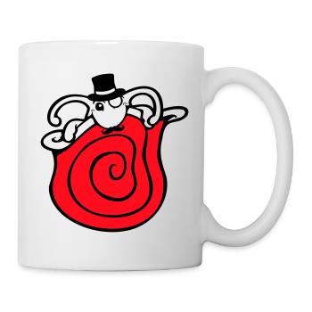 Mr Schnecke Sir Zylinder Monokel reich wohlhabend - Tasse - Weiß - Rechts