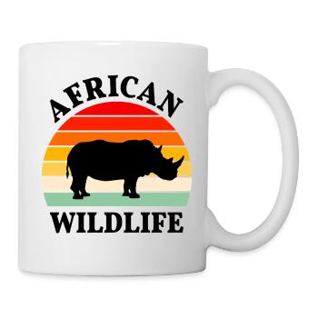 Nashorn Afrika Tier Safari Serengeti Tiere - Tasse - Weiß - Rechts