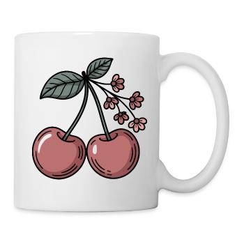 Fleurs de cerisier douces graphiques de cerisier - Mug blanc - blanc - Droite