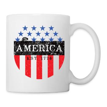 Amerikanischer patriotischer Shield - Tasse - Weiß - Rechts