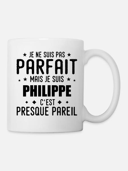 Philippe: authentisch, unvollkommen, Top, Perfektion - Tasse - Weiß