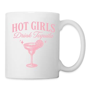 Humorvoller Aperitif Mädchen trinken Tequila - Tasse - Weiß - Rechts