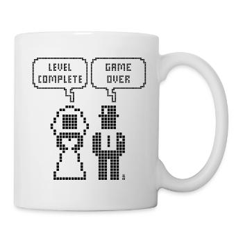 Niveau terminé – Game Over (Wedding Enterrement de vie de garçon Pixel B) - Mug blanc - blanc - Droite