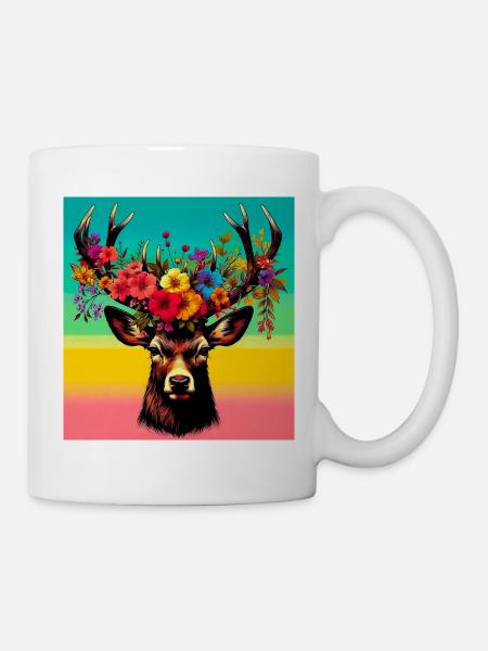 Hirsch - Tasse - Weiß