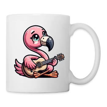 Cute Flamingo Playing Acoustic Guitar - Mug - white - Right