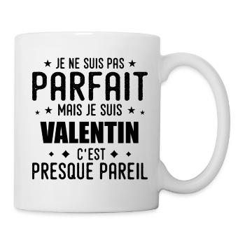 Valentinstag: authentisch, unvollkommen, oben, Perfektion - Tasse - Weiß - Rechts