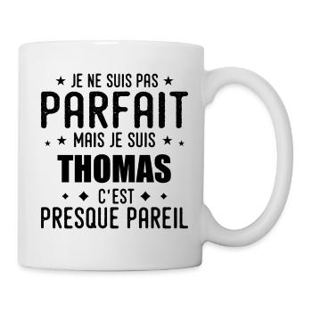 Thomas: authentic, imperfect, top, perfection - Mug - white - Right