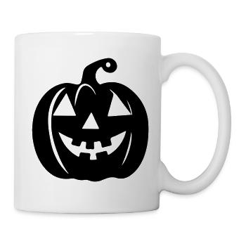 Gruselige Kürbislaterne Halloween Design - Tasse - Weiß - Rechts