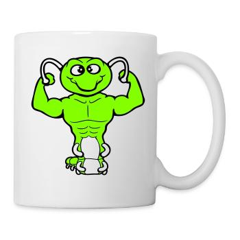 Caterpillar Bodybuilder Muscle Building Strong Fitness Gym - Mug - white - Right