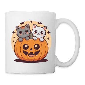 Cute cats in pumpkin design - Mug - white - Right