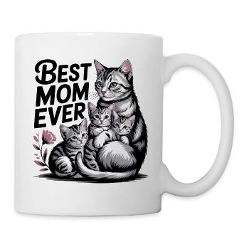 Katze Familie Liebe - Tasse - Weiß - Rechts