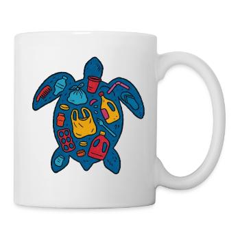 Eco-Friendly Turtle with Waste Art - Mug - white - Right