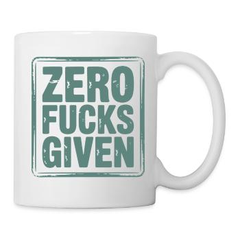 Bittersüßes Zero Fucks Design - Tasse - Weiß - Rechts