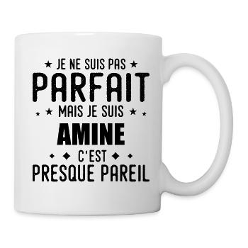 Amine : authentique, imparfait, top, perfection - Mug blanc - blanc - Droite