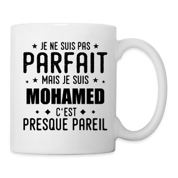 Mohamed : authentique, imparfait, top, perfection - Mug blanc - blanc - Droite