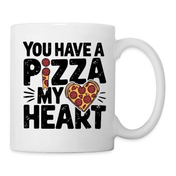 Pizza Love Heart Funny Food Lover - Mug - white - Right
