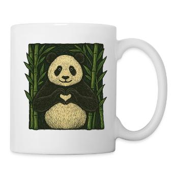 Whimsical Panda Heart Nature Design - Mug - white - Right