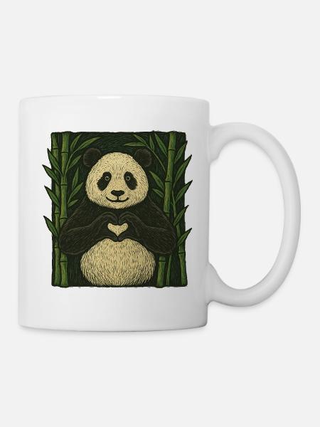 Wunderliches Panda-Herz-Natur-Design - Tasse - Weiß