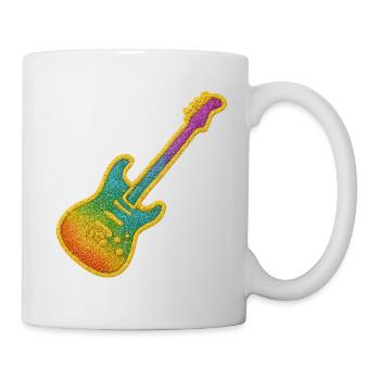 Bunter Glitter-Gitarrenrock Design - Tasse - Weiß - Rechts