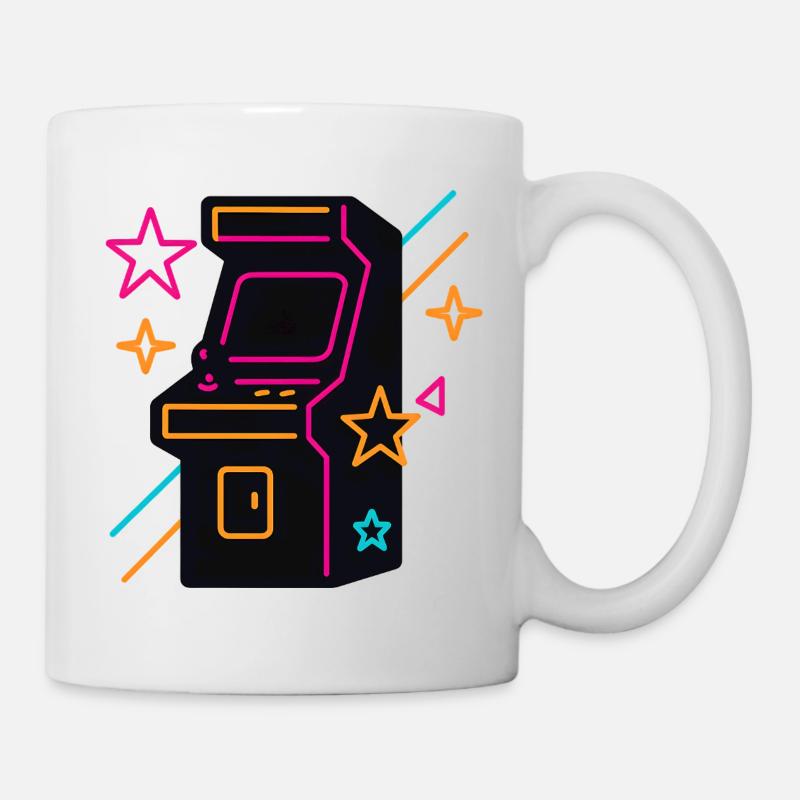 Retro neon Arcade Spiel-Design - Tasse - Weiß