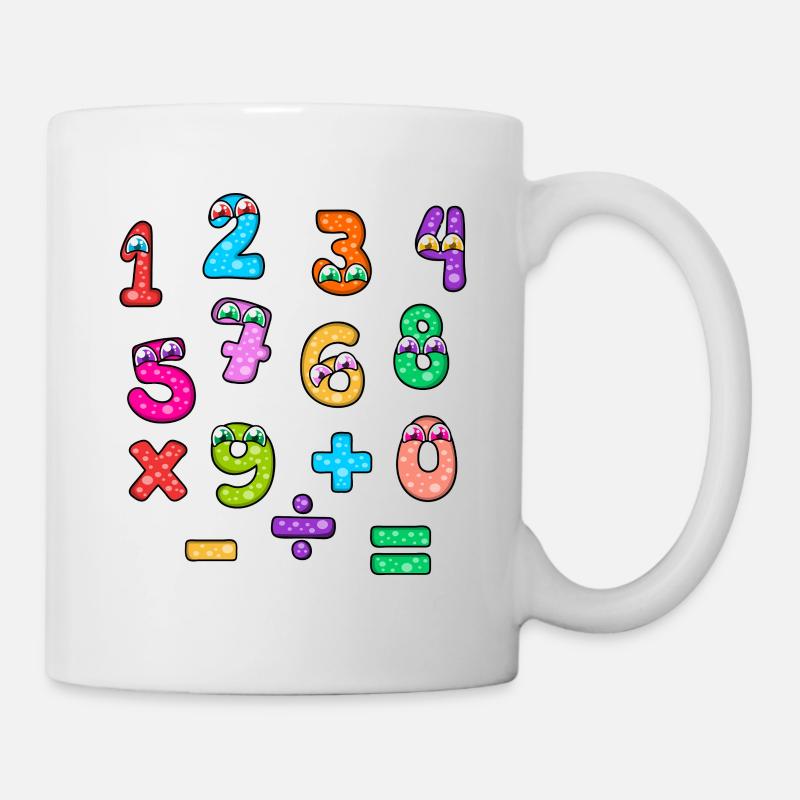 Number Day Colorful Number Faces Baby Pattern - Mug - white