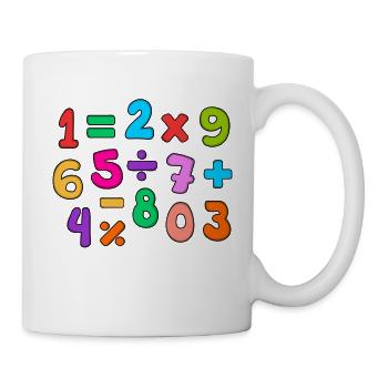Conception de nombres mathématiques arc-en-ciel pour la Journée des nombres - Mug blanc - blanc - Droite