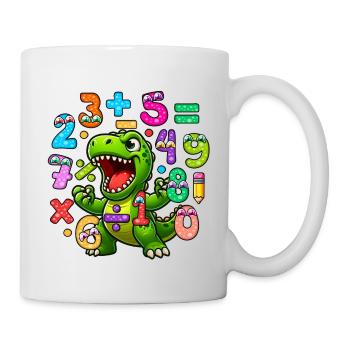 Conception mathématique ludique de dinosaures pour la journée des nombres - Mug blanc - blanc - Droite