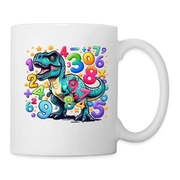 Dinosaure vibrant avec chaos numérique - Mug blanc - blanc - Droite