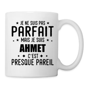 Ahmet : authentique, imparfait, top, perfection - Mug blanc - blanc - Droite