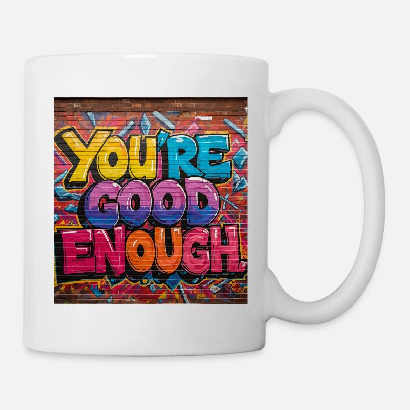 Inspirierende Graffiti-Textkunst - Tasse - Weiß