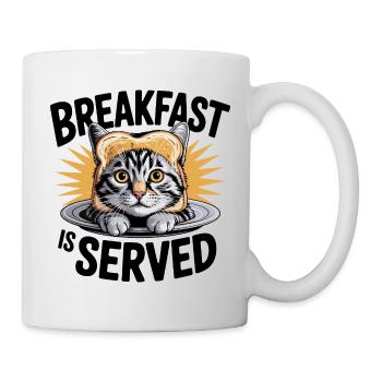 Frühstück Katze Humor - Tasse - Weiß - Rechts