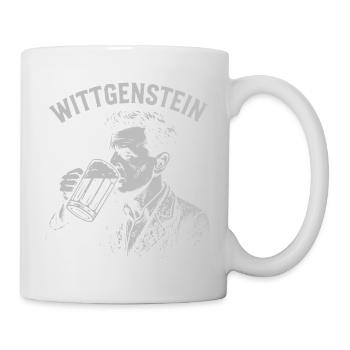 Whittgenstein Beer Drinking Illustration - Mug - white - Right