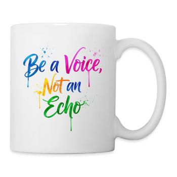 Inspirierendes Regenbogen-Protest-Zitat-Design - Tasse - Weiß - Rechts