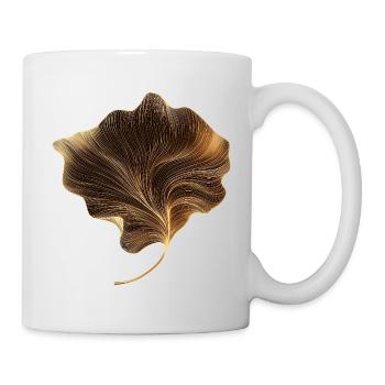 Elegantes Blatt - Tasse - Weiß - Rechts