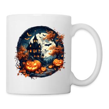 Halloween - Maison hantée et citrouilles  - Mug blanc - blanc - Droite