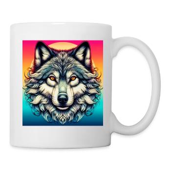 Wolf - Tasse - Weiß - Rechts