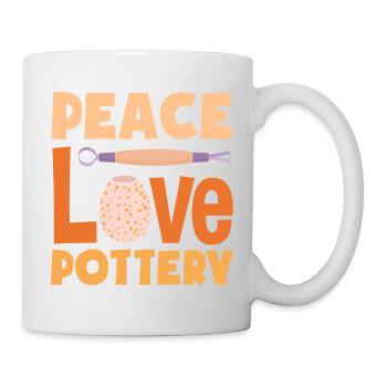 Frieden Liebe Töpferei Kunsthandwerk - Tasse - Weiß - Rechts