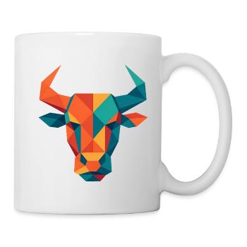 Stier | Stierkopf Print / Druck / Design - Tasse - Weiß - Rechts