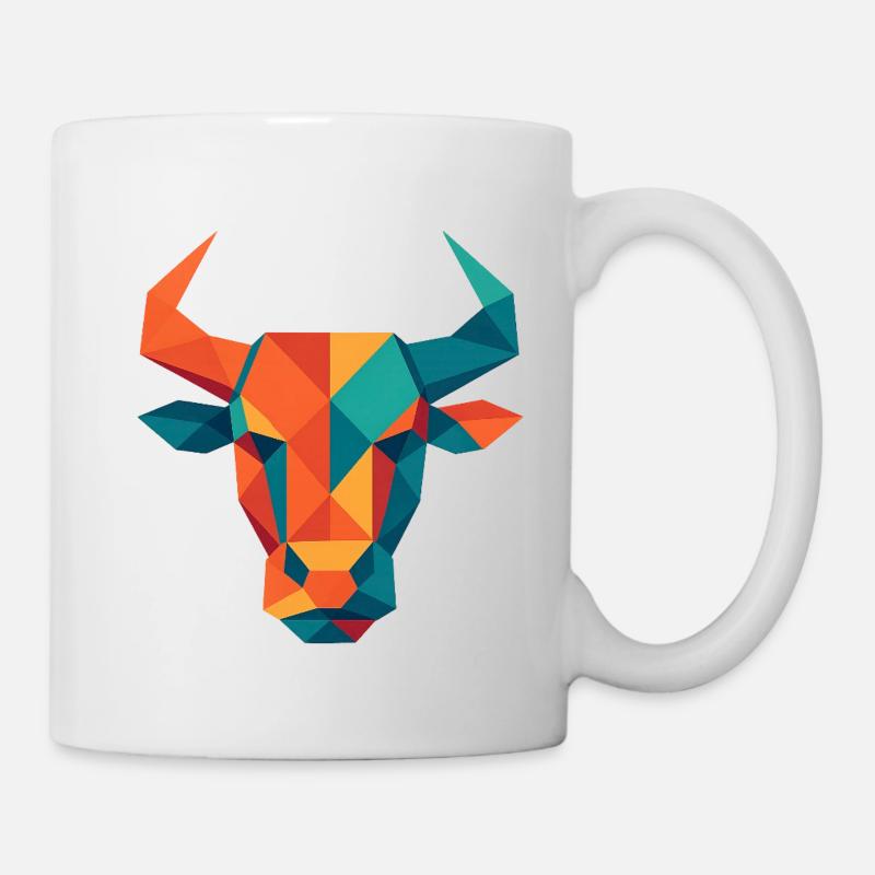 Stier | Stierkopf Print / Druck / Design - Tasse - Weiß