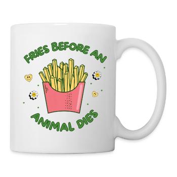 Vintage Fries – Fries Before an Animal Dies - Tasse - Weiß - Rechts