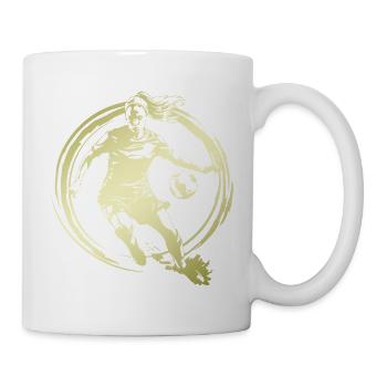 Fussballerin Fussball Spielerin Silhouette - Tasse - Weiß - Rechts