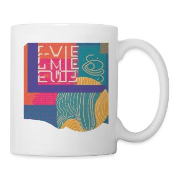 Bunte Geometrie Typografie Vintage Retro Design  - Tasse - Weiß - Rechts