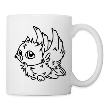 Eule im Flug – mystisches Eulenmotiv Nachtvogel - Tasse - Weiß - Rechts