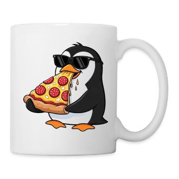 Cute Penguin Fast Food Pizza Italian Food - Mug - white - Right
