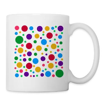 Colourful Polka Dot Pattern – Bright Spotty Dotted - Mug - white - Right