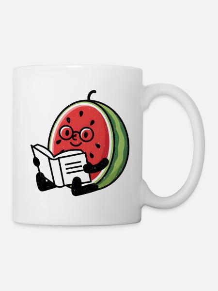 Wassermelone Leseheld - Tasse - Weiß