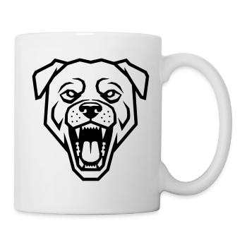 Rottweiler géométrique - Logo de chien menaçant - Mug blanc - blanc - Droite