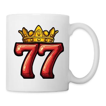 77 Zahl Krone - Tasse - Weiß - Rechts