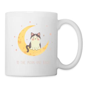 Sweet Cat on Moon – To the Moon and Back - Mug - white - Right