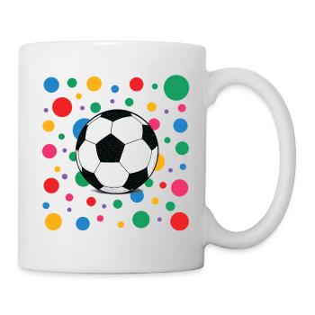 Spotty shirt Soccer Ball with Colourful Confetti - Mug - white - Right